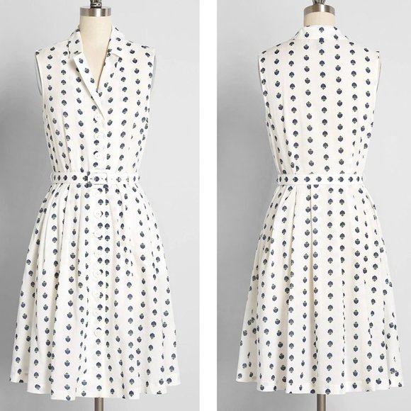 Modcloth Dresses & Skirts - ModCloth Womens Community Brunch Shirt Dress With Belt and Pockets L NEW